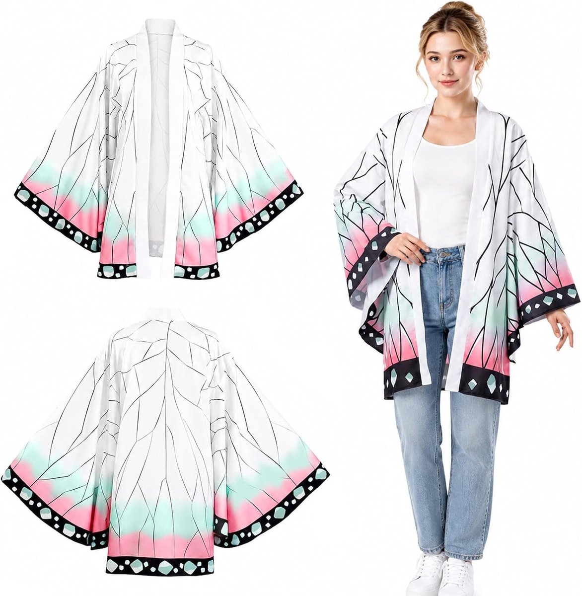Anime Cosplay Kimono Kostuum voor Volwassenen, Giyuu, Shinobu en Tanjiro Stijl, Perfect voor Feesten en Evenementen