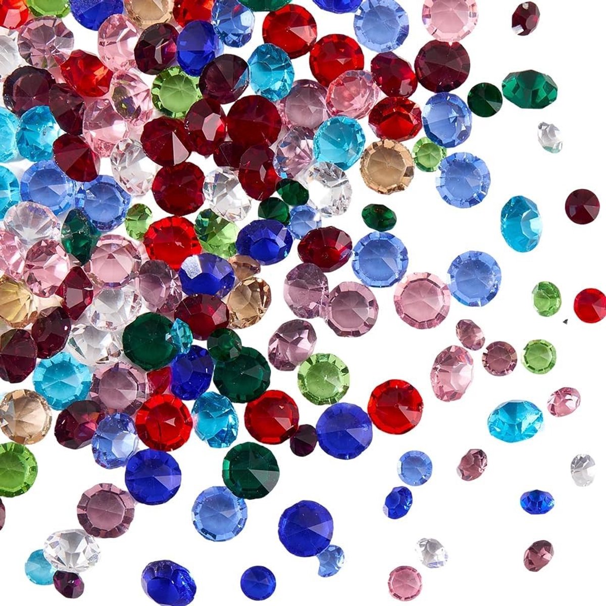 240 Stuks Gefacetteerde Mini-Geboortestenen in 24 Stijlen, Diamantvormige Glas Cabochons met Puntige Achterkant