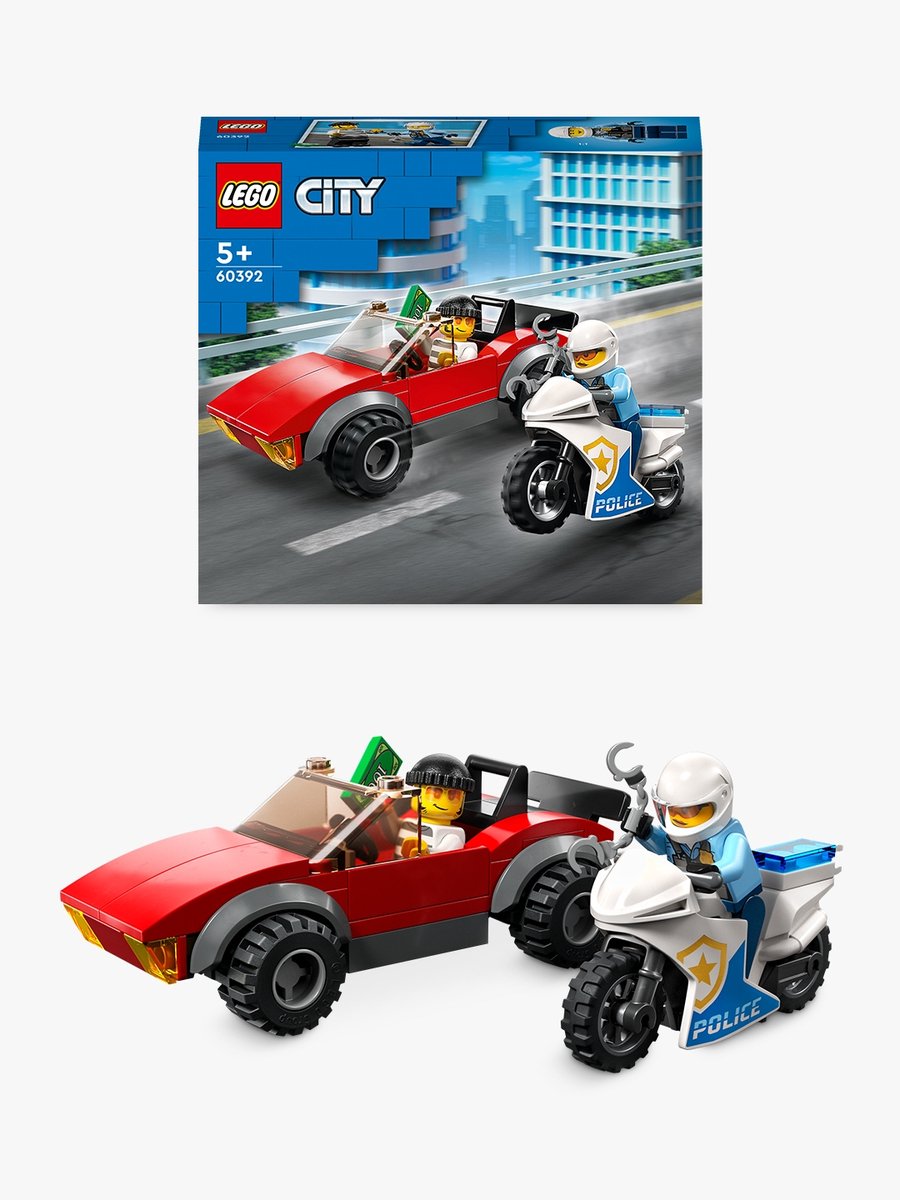 Bol.com LEGO City Achtervolging auto op politiemotor, Speelgoed voor Kinderen vanaf 5 Jaar 60392 aanbieding