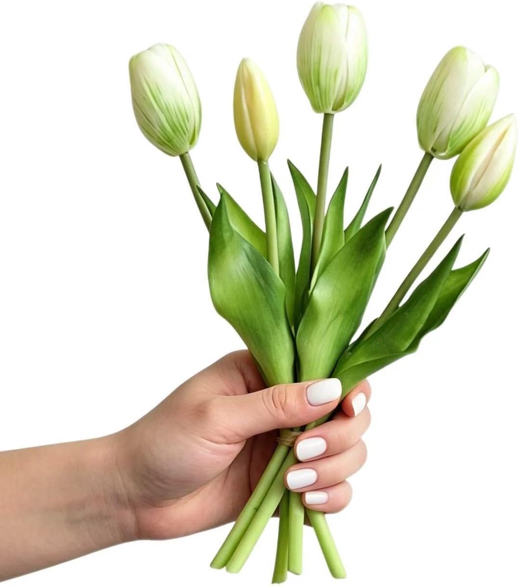 Kunsttulpen - Set van 5 - Latex - Wit