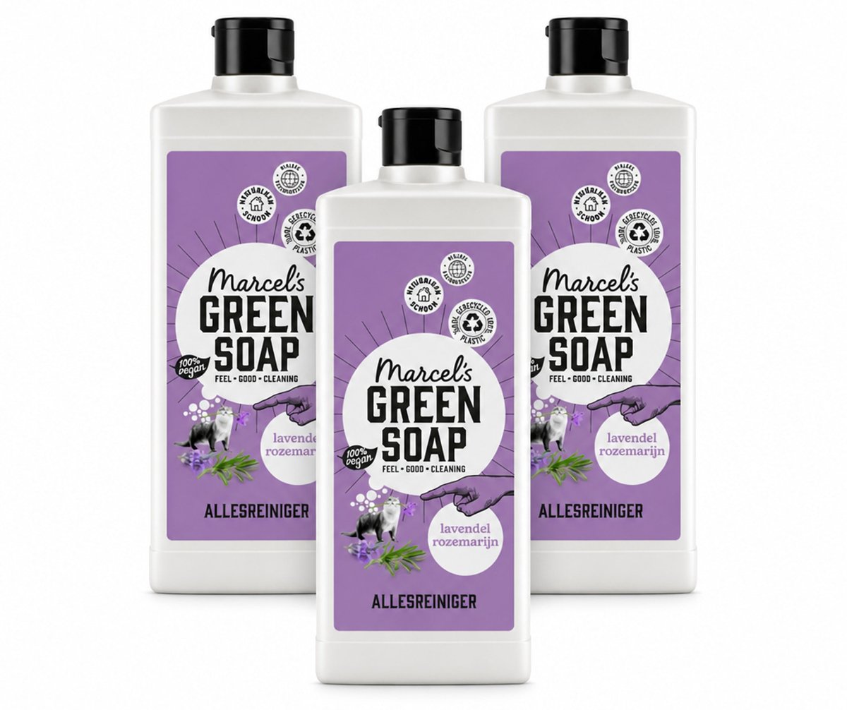 3 x Marcel's Green Soap - Allesreiniger - Lavendel & Rozemarijn - Natuurlijk & effectief - 750 ml - Bulkverpakking - 3 stuks