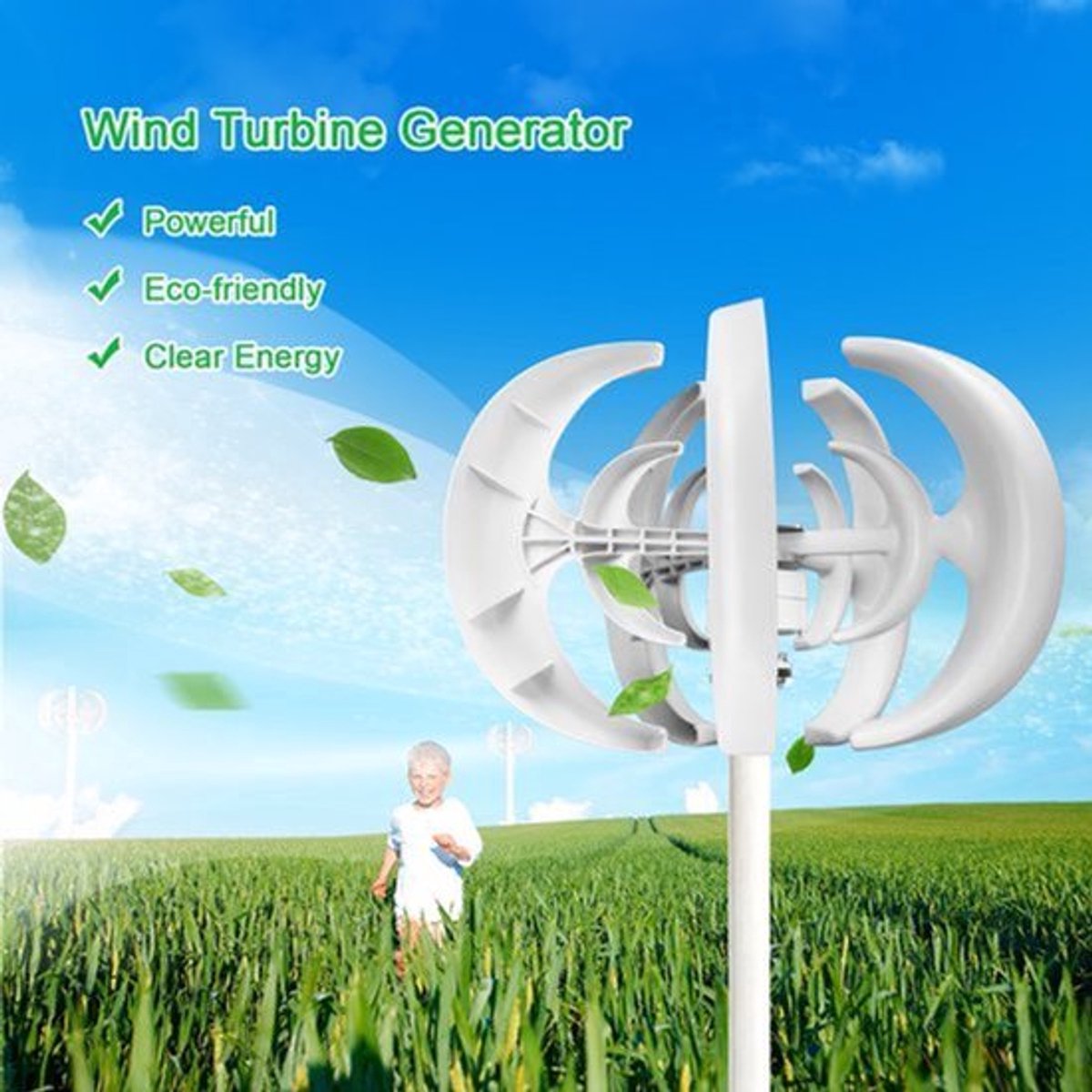 Windgenerator - 1200 W - 12 V - 5 Bladen - Aluminiumlegering - Voor Thuisgebruik