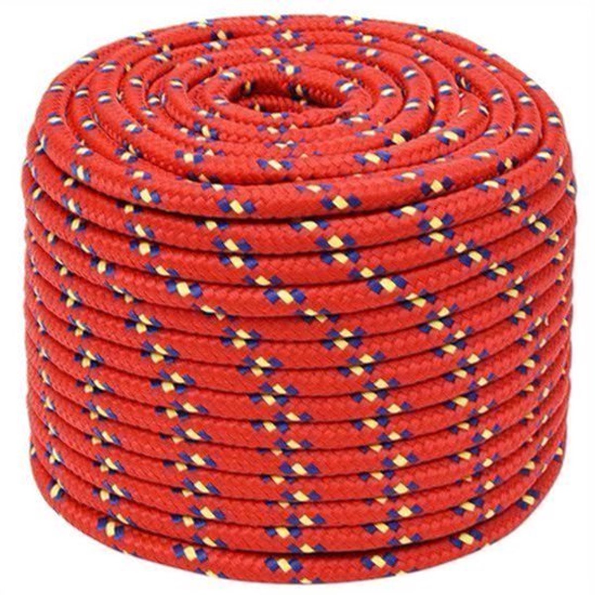 Boottouw – Touw – Koord – Lijntouw – Visserslijn – Polypropyleen – 12 mm Dik – 100 Meter Lang – Waterbestendig – Felrood