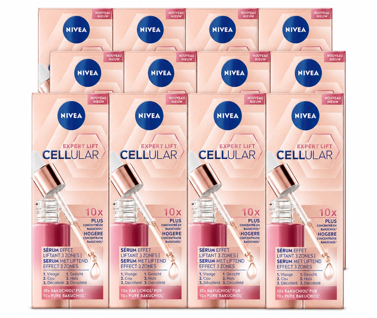 12 x NIVEA - Gezichtsserum - CELLular Expert Lift - Met Bakuchiol - Liftend effect - Alternatief voor Retinol - Voor alle huidtypen - 30 ml - Voordeelverpakking - 12 stuks
