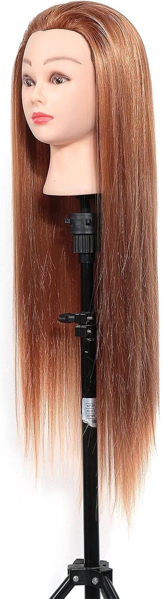 Haardressing oefenmannequin met synthetische haren voor haarstyling en kappersopleiding