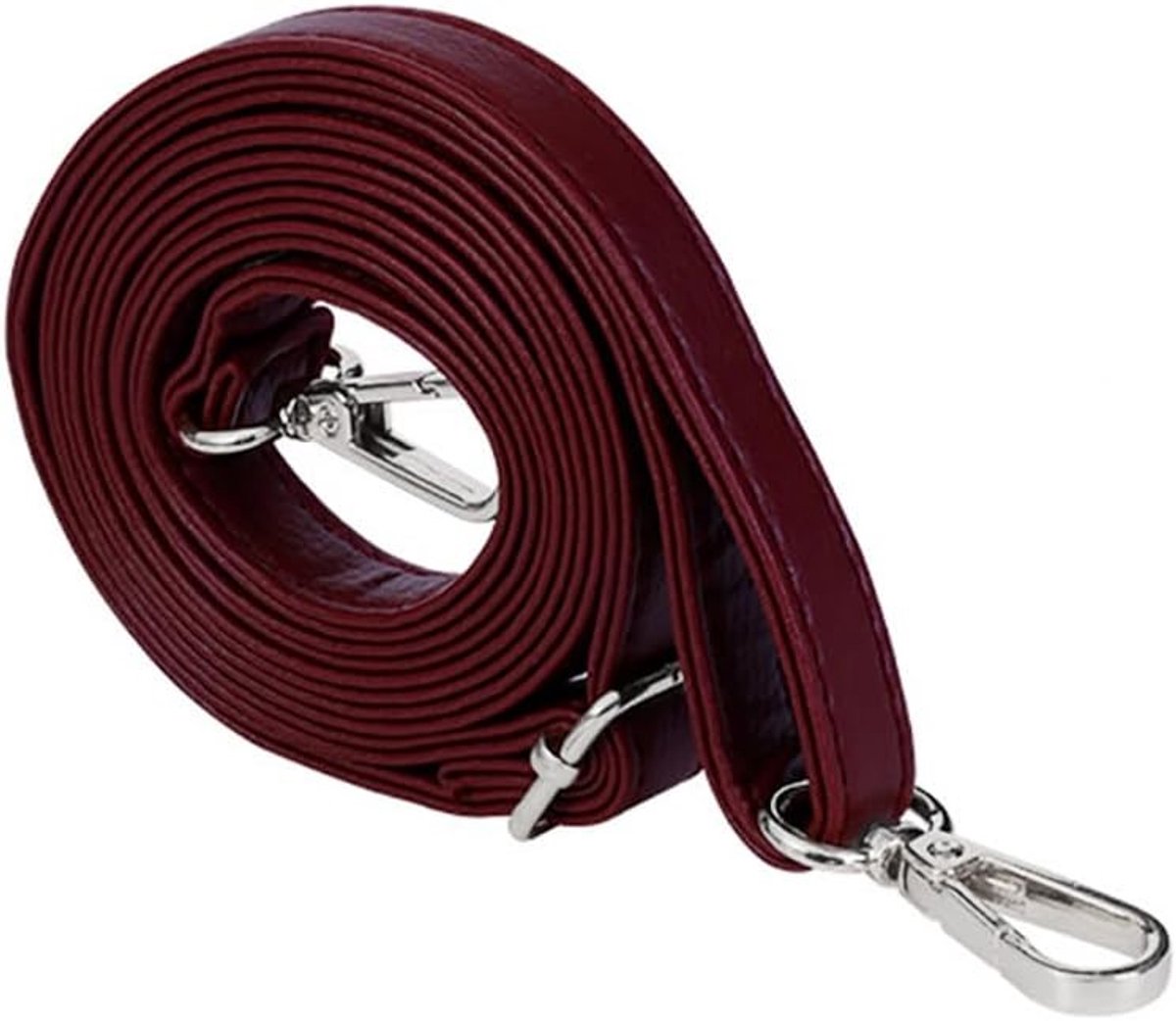 Verstelbare leren schouderband voor dames, handtasriem in wijnrood en zilver, accessoires voor tassen en handtassen, 140 x 29 mm