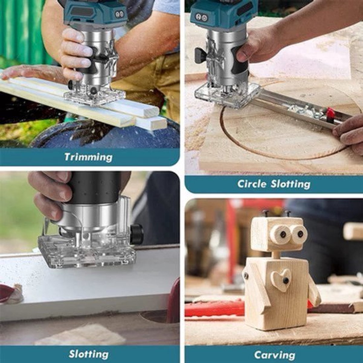 Borstelloze Houten - Router Machine - Houtbewerking Elektrische - Trimmer - Houten Carving Malen Snijdende - Power Tools - 30000RPM