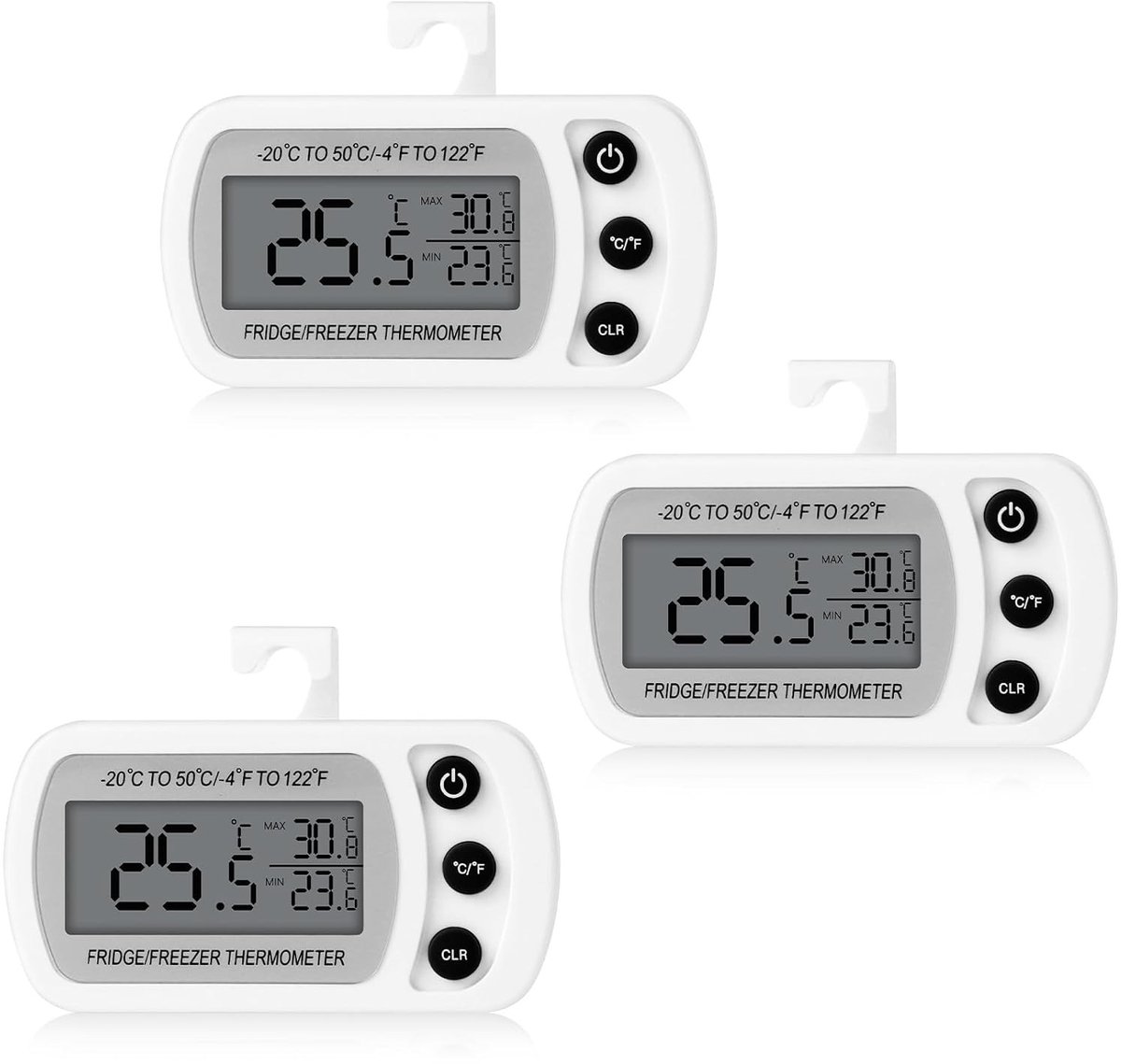 Aanlegthermometer - Zwart - Digitale koelkastthermometer met magnetische bevestiging - Voor thuis en horeca