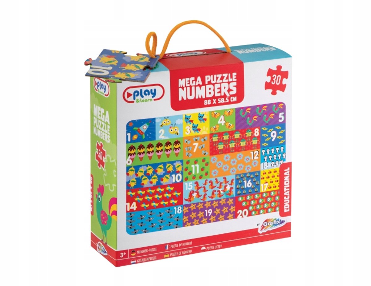 Educatieve Puzzel: Cijfers Leren Tellen tot 20