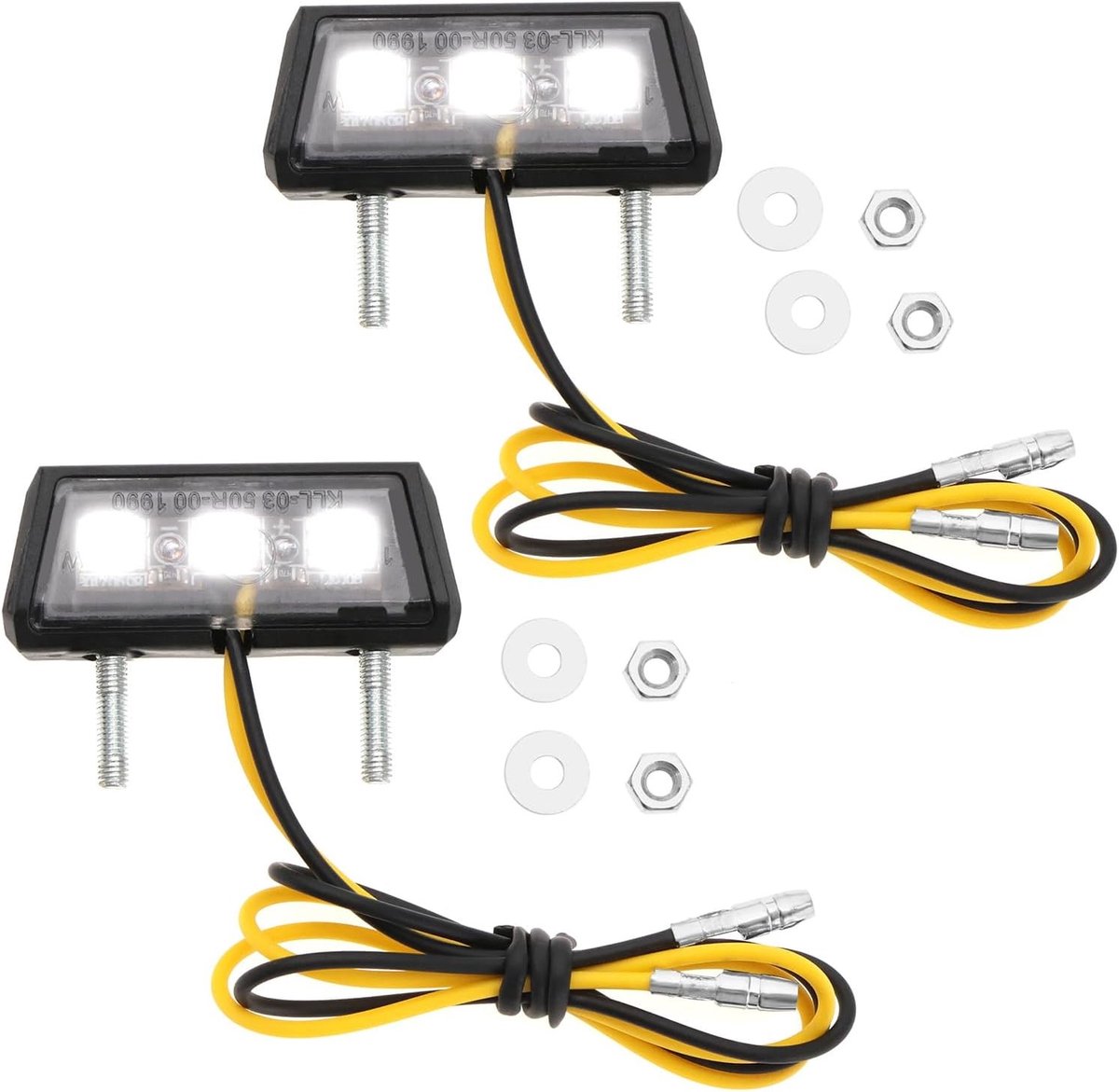 2 Sets Motorfiets Kentekenplaat Verlichting 12V Wit LED Licht voor Motoren en Fietsen - Universele Achterverlichting voor Veiligheid en Zichtbaarheid