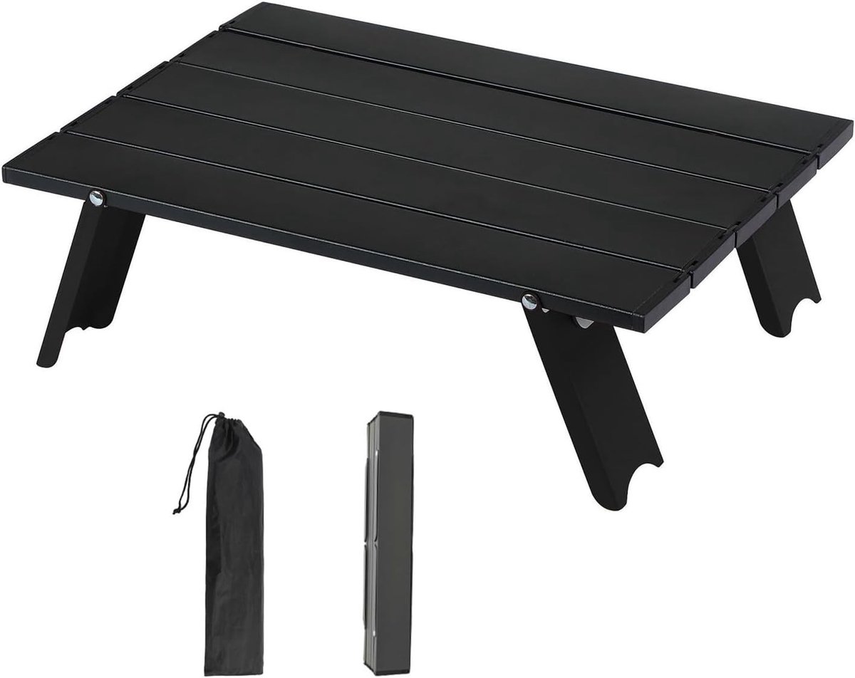 Vouwbare Campingtafel van Aluminium, Compact en Lichtgewicht voor Picknick, Strand en Buitenactiviteiten 39.5 x 11 x 12.5 cm