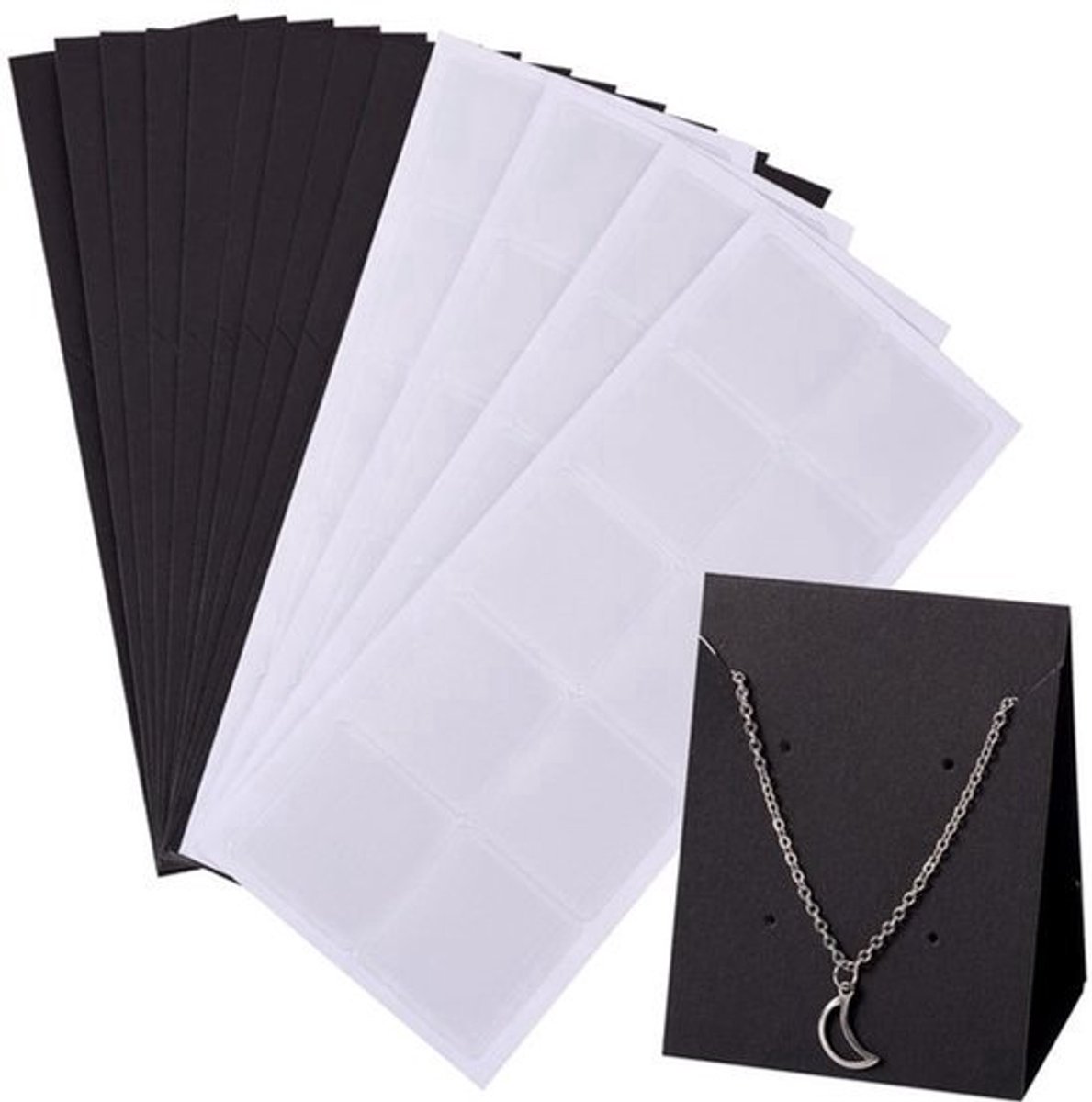 Allecto - Vouwbare Papieren Sieraden Display Kaarten - Zelfklevende