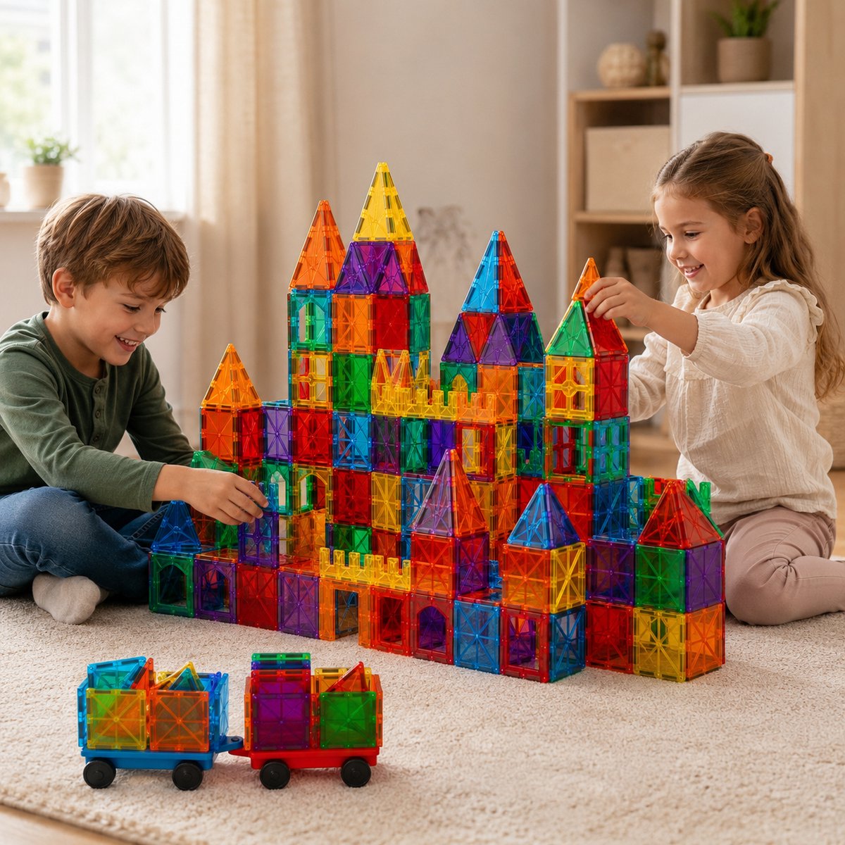 By Baboo® Magnetic Tiles 100 stuks + Bouwclub toegang - Magnetische Tegels Speelgoed Blokken - Magna Magnetisch Cadeau Jongens Meisjes Constructie - Montessori Mind Educatief Kinderspeelgoed 3 Jaar, 4 jaar, 5 jaar, 6 jaar, 7 jaar, 8 jaar, 9 jaar — cadeau in Spellen & Speelgoed - foto 5