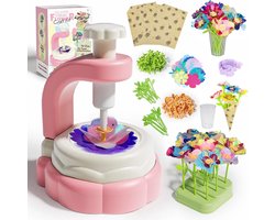 DIY Bloemen Maken Knutselset - DIY Bloemenpret - Stoffen Bloemen Boeket - Bloemen Knutselpakket - DIY Stoffen Boeketset - Incl. Baseren, Bloempot, Cadeaupapier, Accessoires - Creatieve Knutselpret