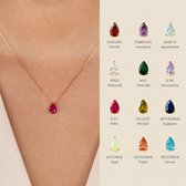 Maevi® Geboortesteen Ketting - Kleur: Goud - Maand: November - Hoge Kwaliteit - RVS / Roestvrijstaal / Stainless Steel - Verkleurt Niet - Kraamcadeau - Birthstone Necklace - Geboorte Cadeau - Luxe Ketting - Incl. Cadeau Verpakking - Geboorte Steen