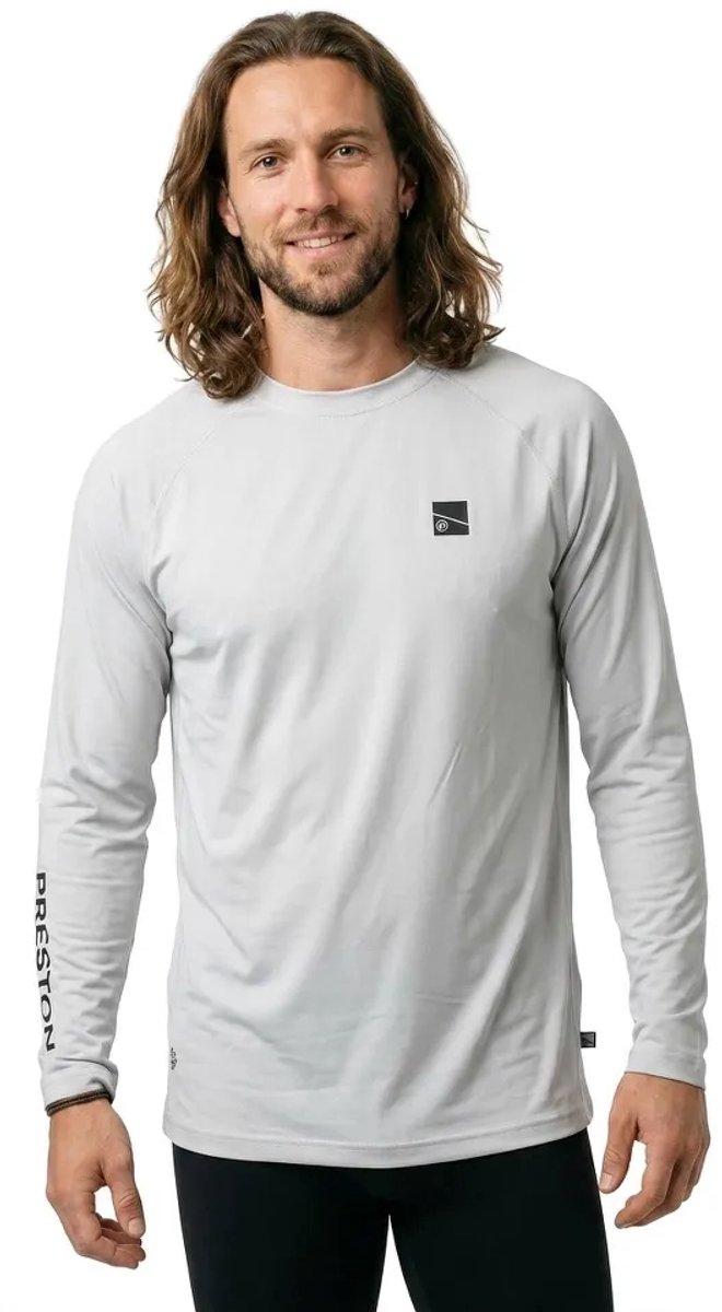 Preston Innovations Performance Sun Upf40 Uv-werende Langarm T-shirt Grijs S Man