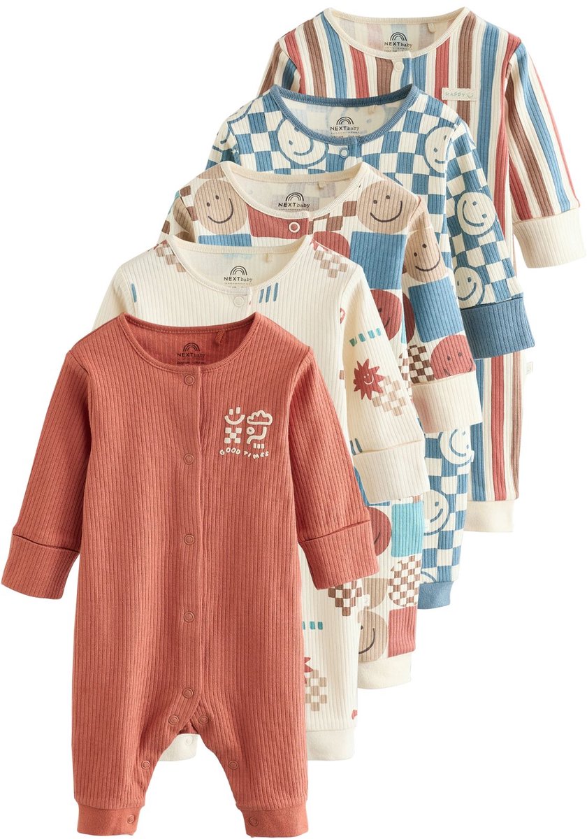 Next - Jongens - Set van 5 babypyjama's - Blauw