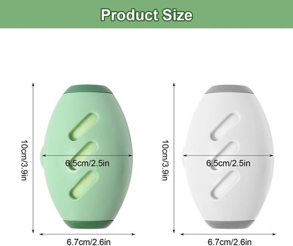 - Wasbare Plakroller - Herbruikbare Lint Remover - Compact en Handig - Wit en Groen - Dierenharen Verwijderen - Geschikt voor Kleding en M