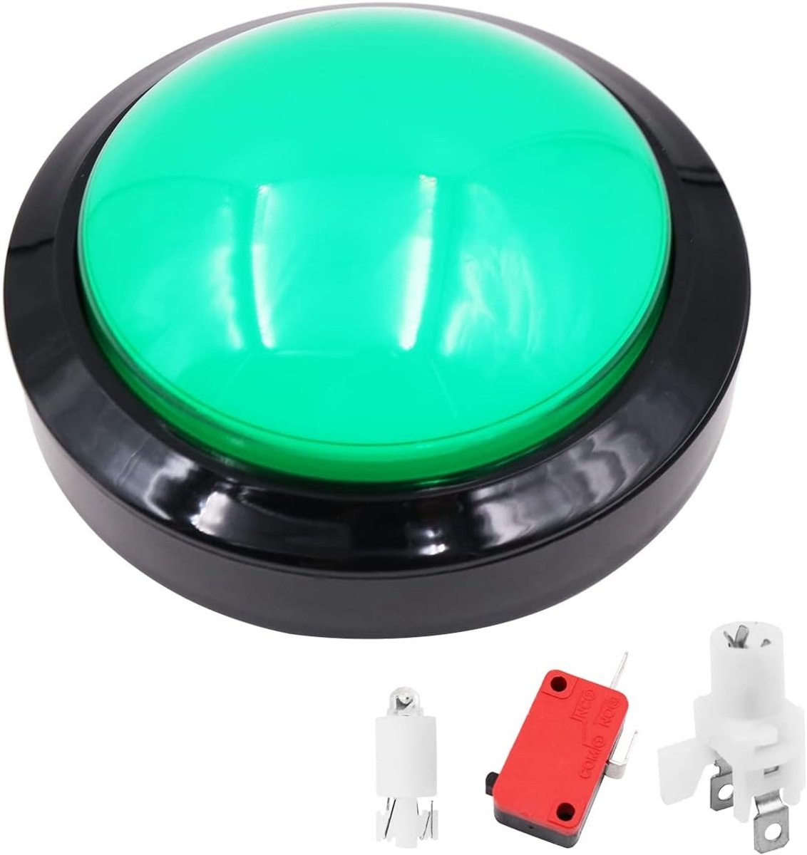 Grote 12V LED Verlichte Drukknop voor Arcade, Muziek en Dansmachines - Diameter 100mm, Groen