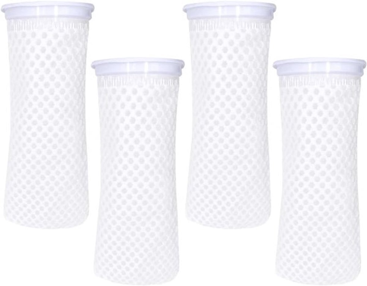 Set van 4 Stuks 4 Inch 150 Micron Filter Sokken voor Marine en Zoetwater Aquaria, Ideaal voor Effectieve Filtratie en Overloopbescherming