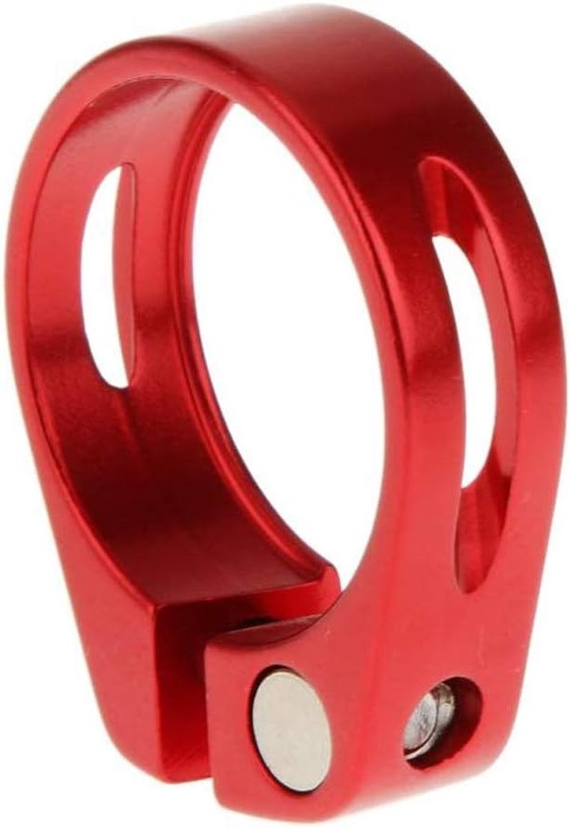 MTB Fiets Zadelbuis Klem 31.8 mm - Aluminium Legering Zadelpost Klem voor Mountainbike en Racefiets (Rood)