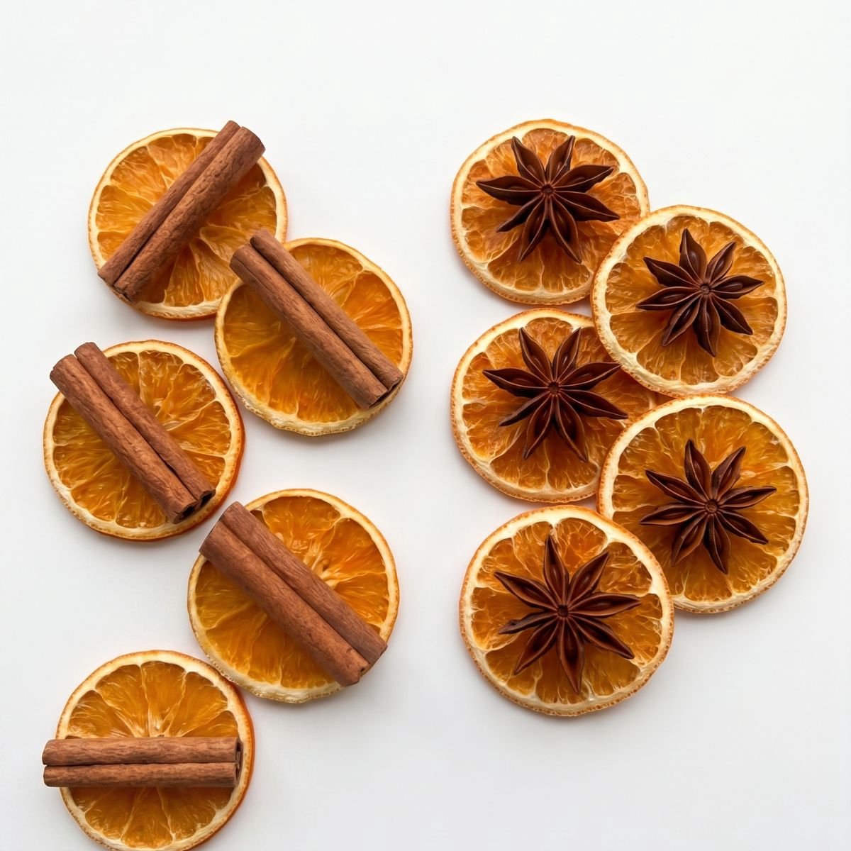 Gedroogde Sinaasappelschijfjes met Kaneel & Steranijs 10 stuks – Natuurlijke Decoratie - Knutselen - Krans maken - Kerstdecoratie - Herfstdecoratie