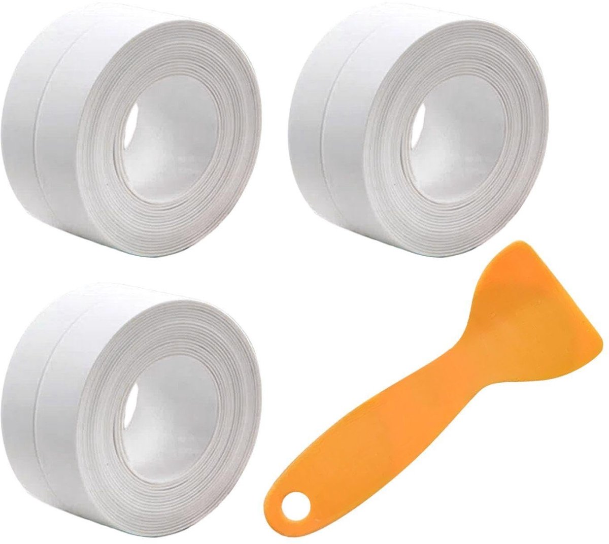 Schimmelbestendige Plakband en Schraper, Duurzame Waterdichte Afdichtingstape voor Keuken en Badkamer, Vochtbestendig en Ideaal voor Verbouwingen en Klussen