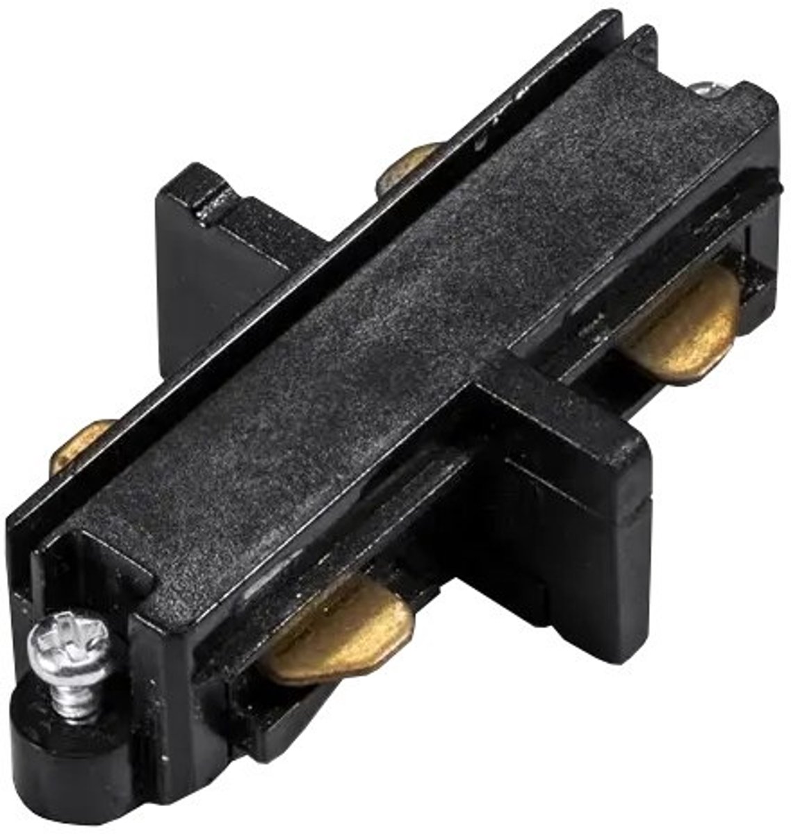 Track Mini rechte connector zwart voor 1-fase railsysteem, verbindt twee tracksegmenten in rechte lijn, Deco-collectie