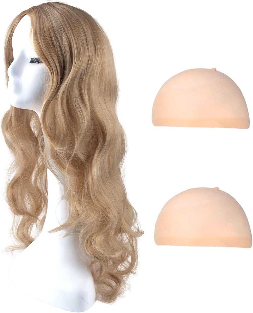 Lang blonde krullende pruik voor vrouwen, 27 inch vervangingspruik, golvend synthetisch haar, ideaal voor kostuumfeesten, duurzaam en stijlvol, perfect voor dagelijks gebruik.