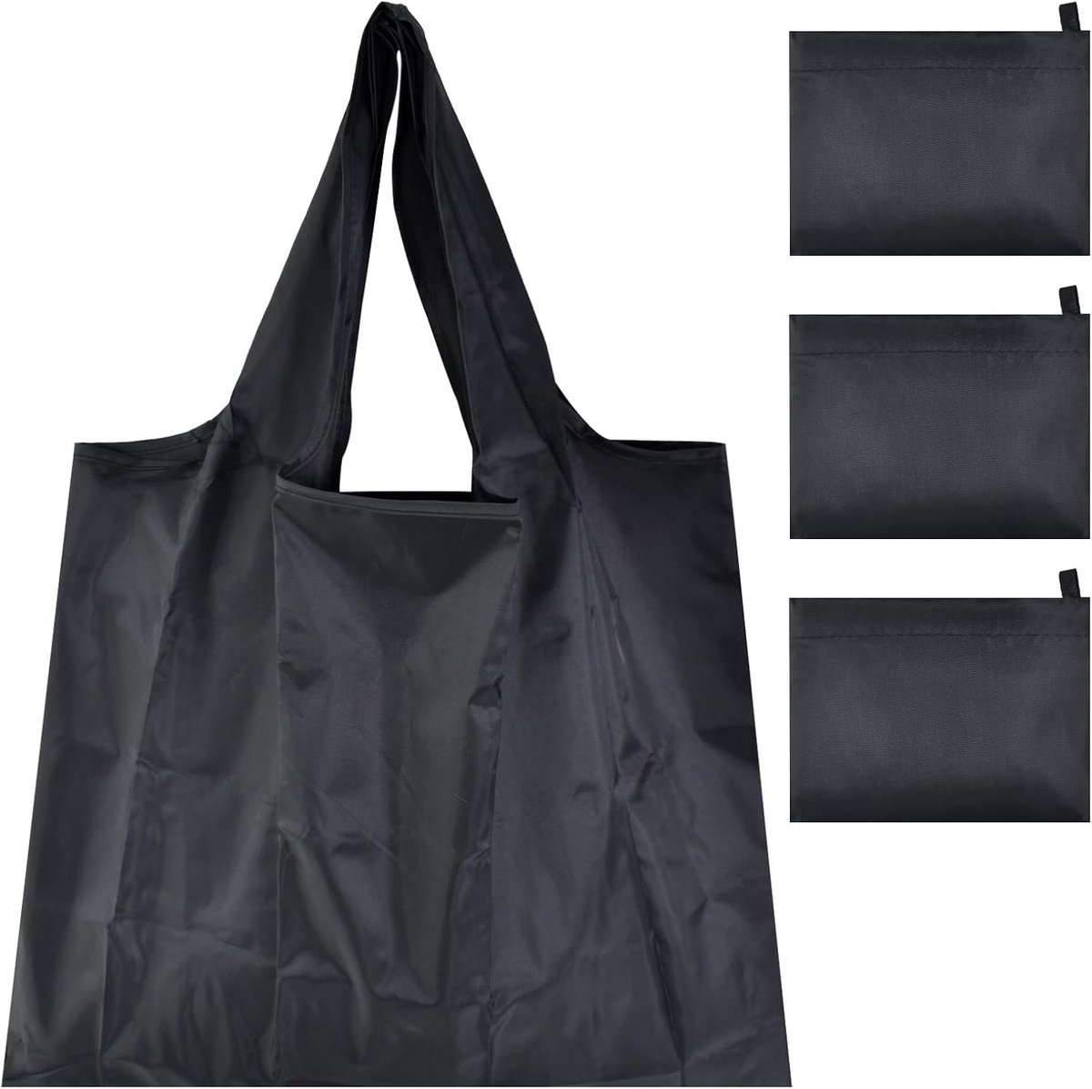 Vouwbare Herbruikbare Winkeltas Set van 3, 50x40cm, Wasbaar, Duurzaam, Ideaal voor Boodschappen, Reizen en Strandactiviteiten