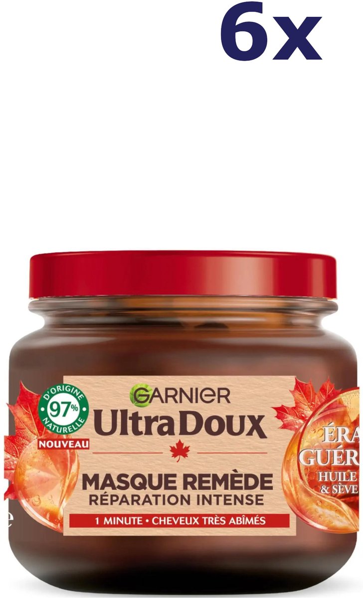 6x Garnier Ultra Doux Revitaliserend haarmasker Esdoorn 340ml