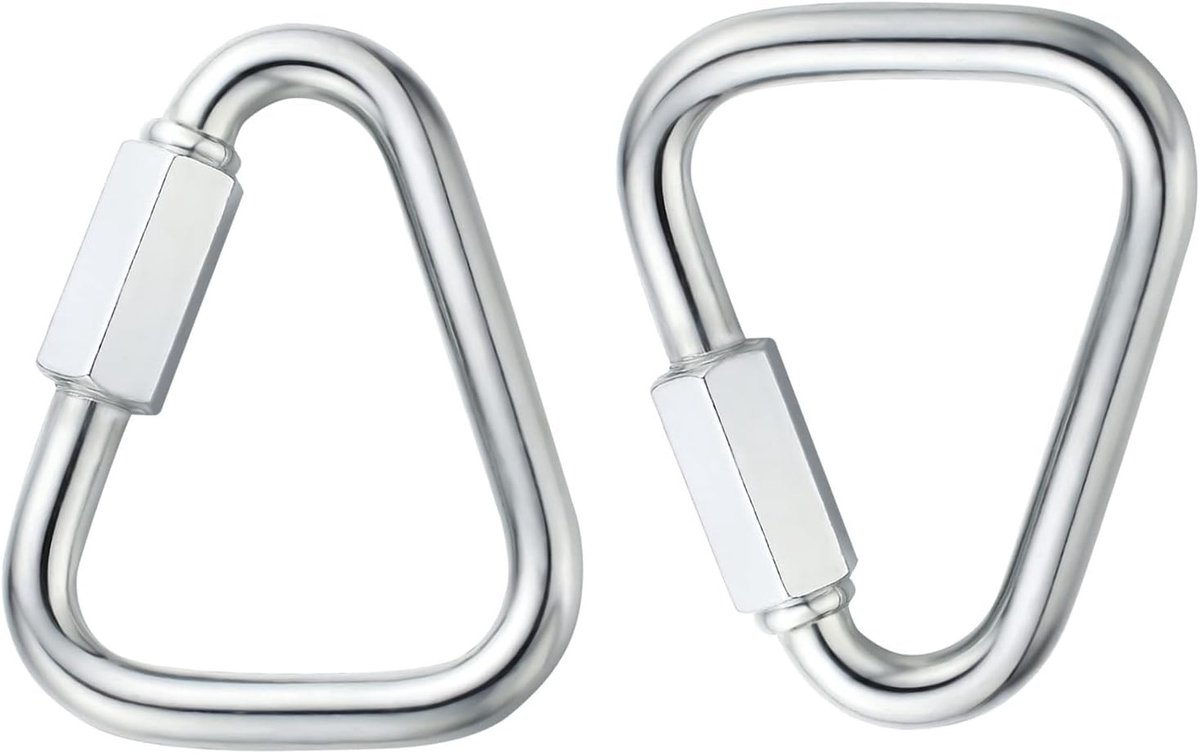 Triangle Locking Carabiner 3/8" M10 10MM - Set van 2 - Ideaal voor Klimmen, Outdoor en Beveiliging