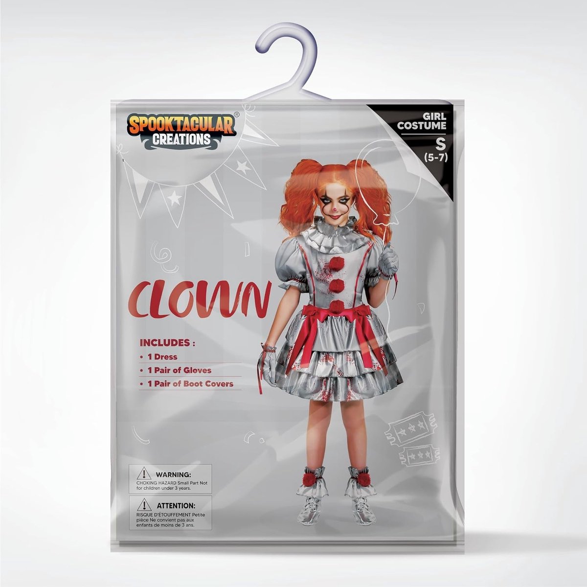 Angry Clown Kostuum voor Meisjes - Eng Jester Outfit voor Halloween en Cosplay Feestjes