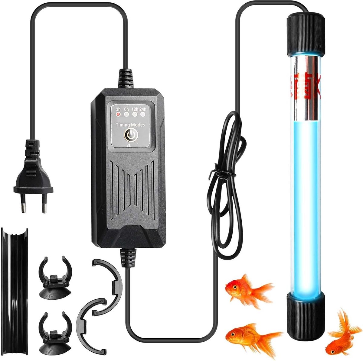 UV Sterilizer Lamp 13W met Timer voor Aquariums en Vijvers, Verwijdert Algen en Bacteriën, Waterzuivering en Helder Water