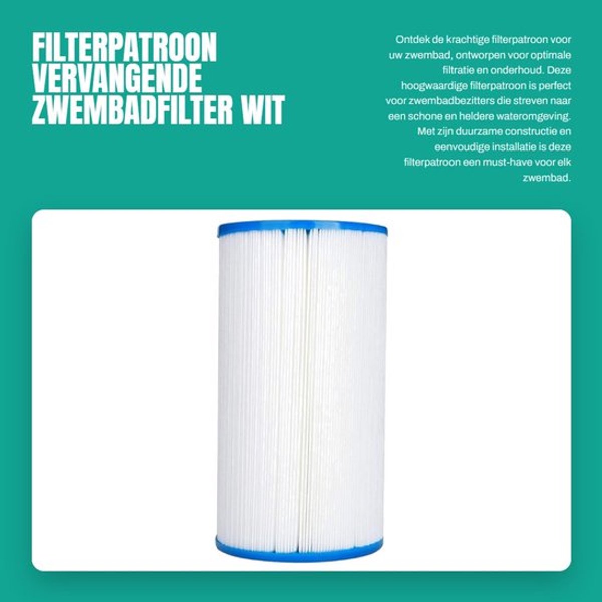 Dailygoods- Zwembadfilterpatroon Wit - Filterpatroon - Filterpomp