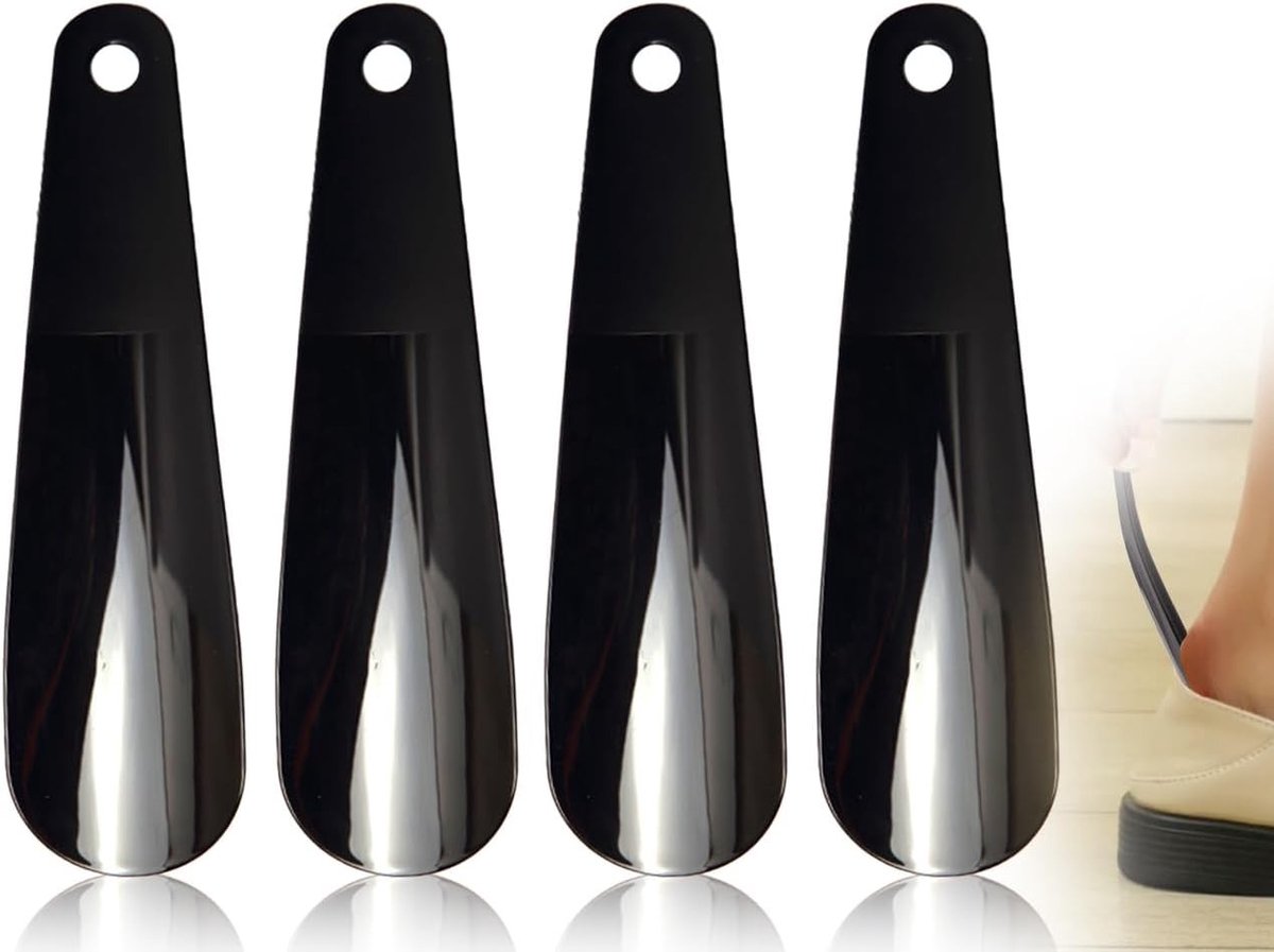 Mini Schoenlepel Set van 4 - Compacte Reisschoenlepels voor Volwassenen en Kinderen - Geschikt voor Alle Voetmaten en Ideaal voor Snelle Schoenaanpassing (16 cm)
