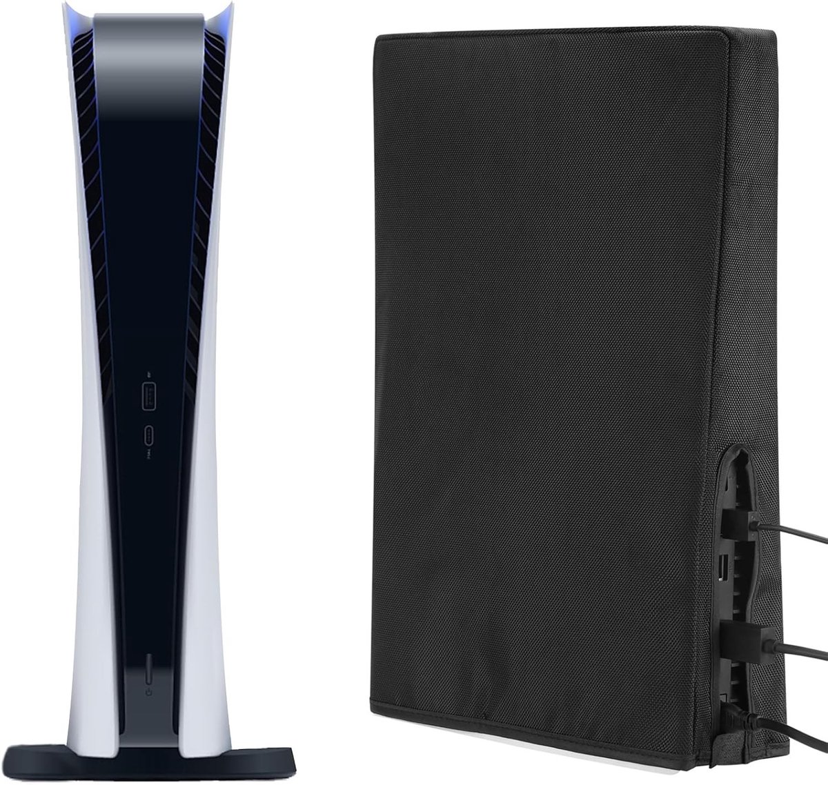 Beschermhoes voor Playstation 5, Stofdichte Case, Krasbestendige Bescherming met Aansluiting voor Achterkant, Console Accessoire (Zwart)