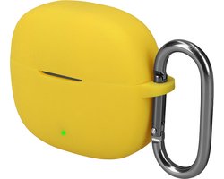 kwmobile cover voor oordopjes case - geschikt voor OnePlus Nord Buds 4 Pro - Trendy beschermhoes draadloze oordopjes in geel