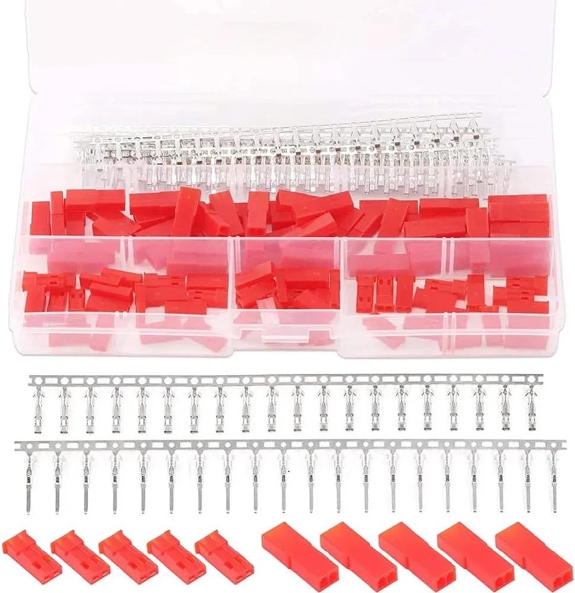 420 Stuks JST SYP 2 Pin 2.54mm Adapter Kabel Terminal Connector Kit met Crimp Pins en Huizen voor Elektronische Projecten