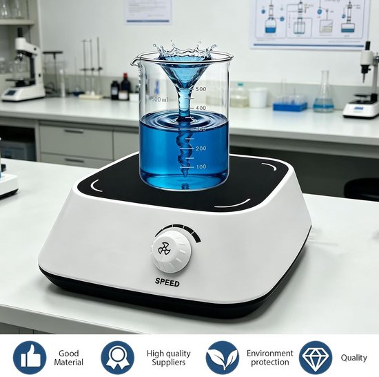 Magnetische roerder met verstelbare snelheid 300-2600 rpm, ideaal voor laboratoria en thuisbrouwen, 2000 ml capaciteit, 5 W mengplaat, 12 V/1 A, zonder verwarmingsfunctie, perfect voor mengprocessen en experimenten — afbeelding 4