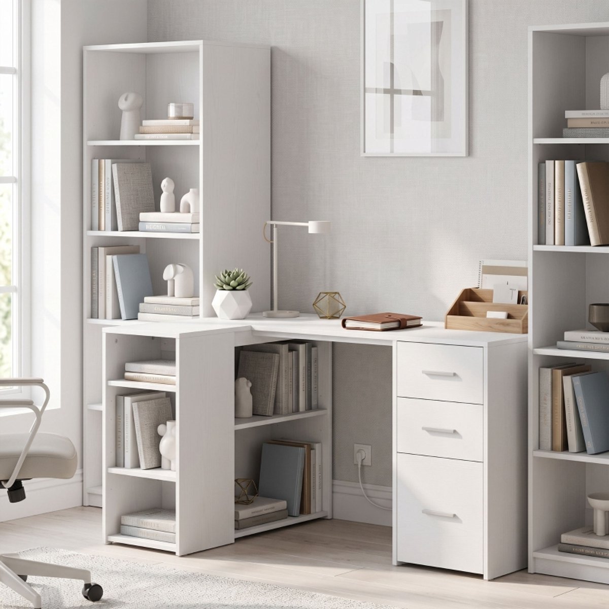 null Hoekbureau L-vormig Computerbureau - afbeelding 5