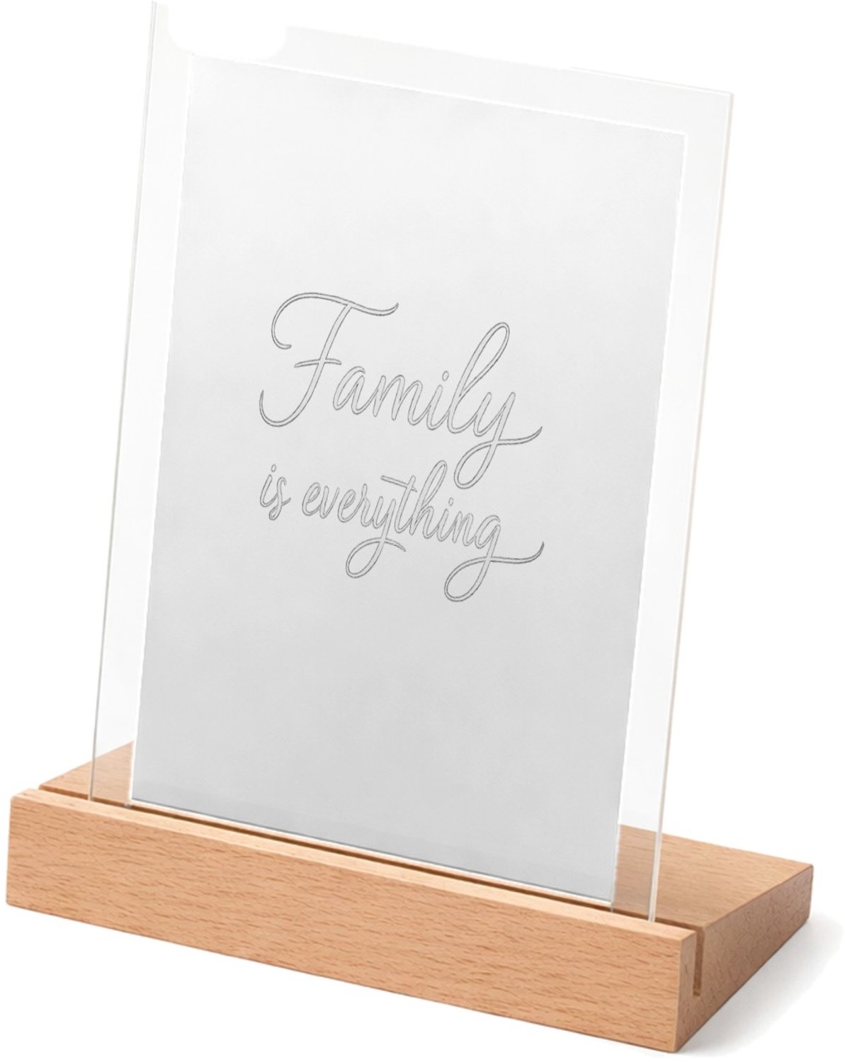 Mr Cadeautjes Glasframe met vaste tekst - design Persoonlijke liefdevolle titel in een rustige, minimalistisc | cadeau Wit