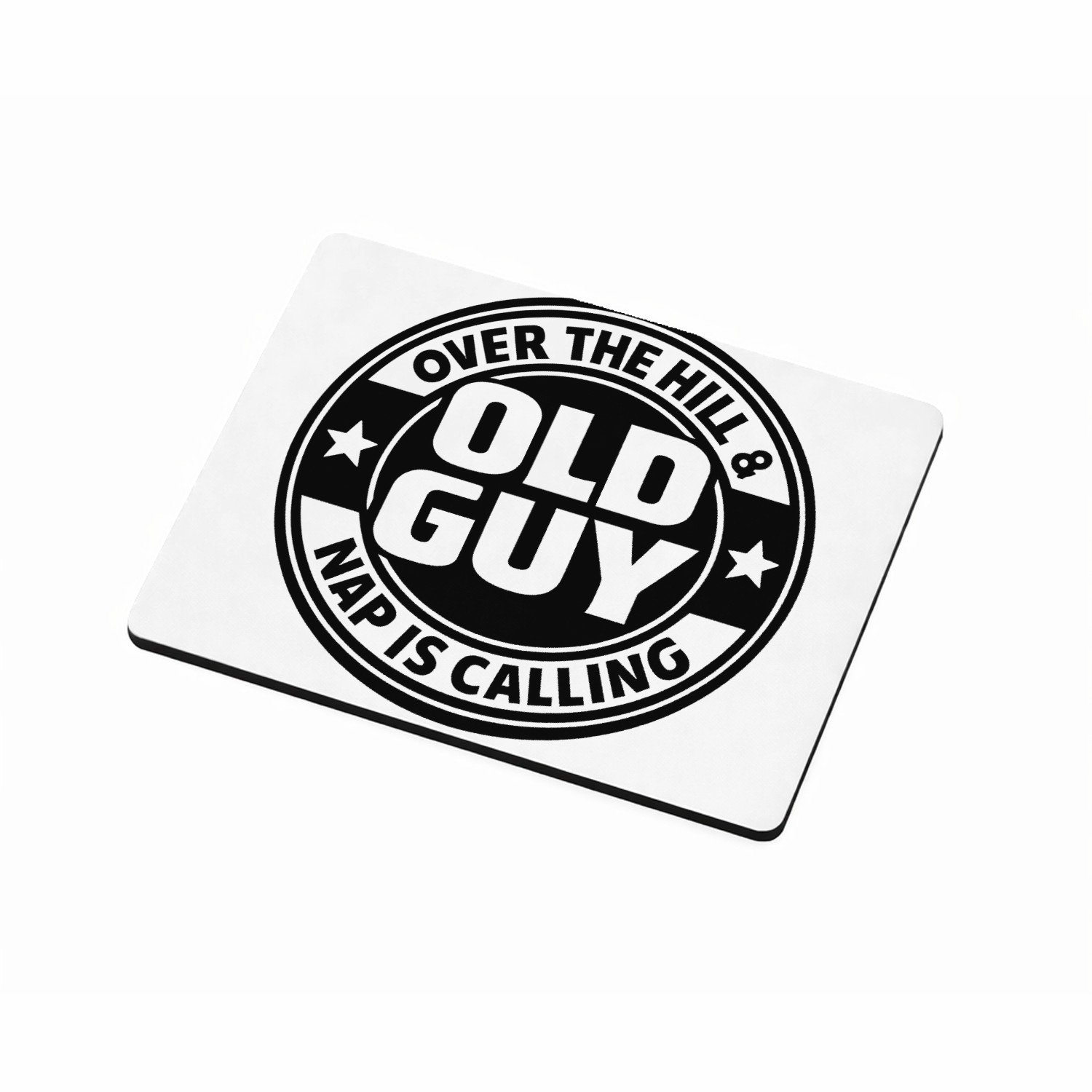 Mr Cadeautjes MDF magnetische fotolijst 9 x 7 - design Retro embleem met stoere levensfase-grap | cadeau Wit