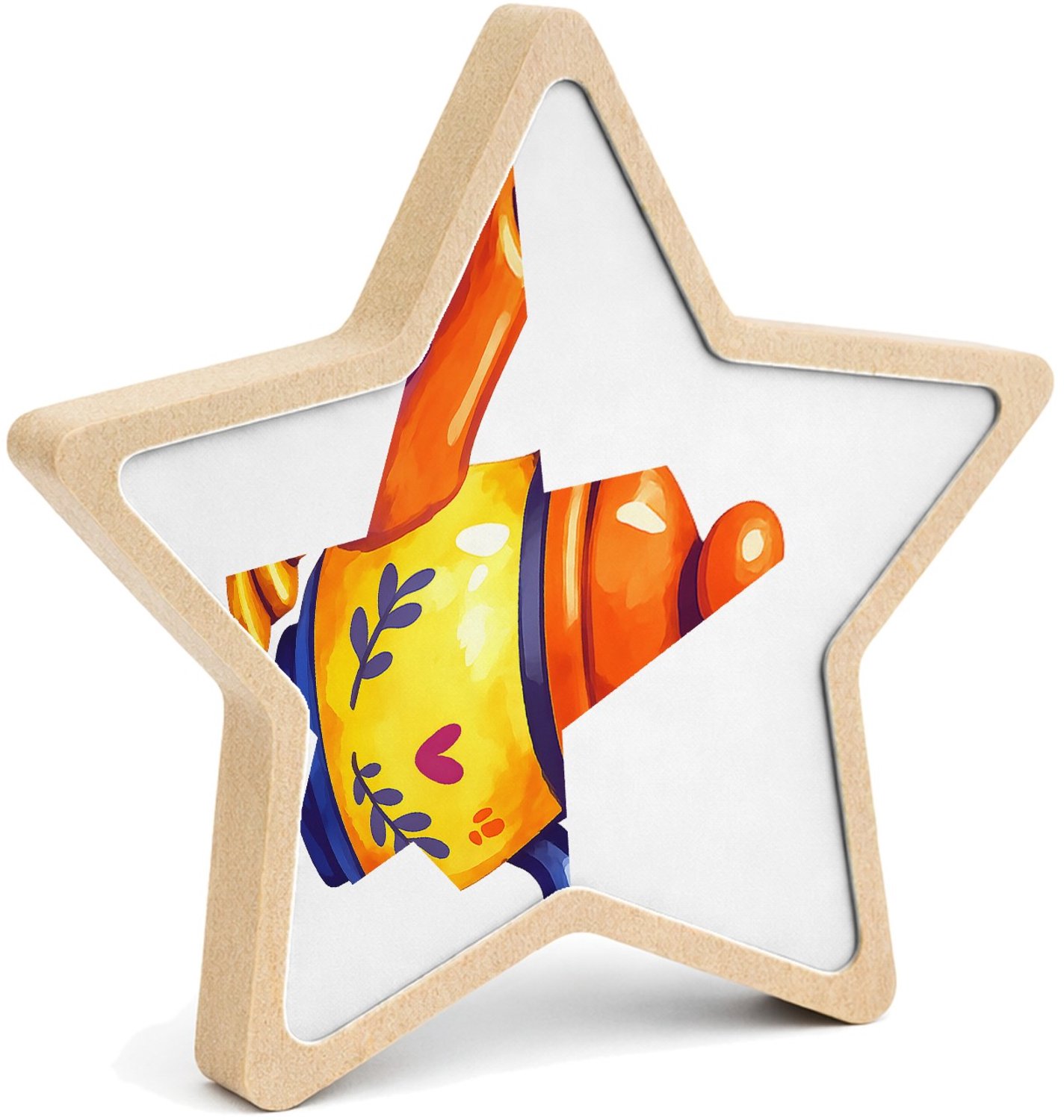 Mr Cadeautjes MDF fotolijst ster 14 x 13,5 - design Motiverende spaarprint met een frisse ochtendlook en een kle | cadeau Wit