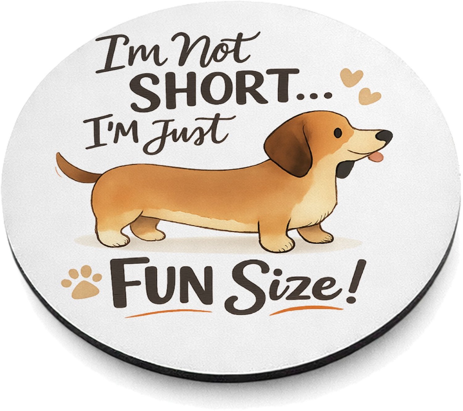 Mr Cadeautjes MDF magnetische fotolijst rond Ø 9,5 - design Een vrolijke dieren-quote met een andere huisdierliefde, opg | cadeau Wit
