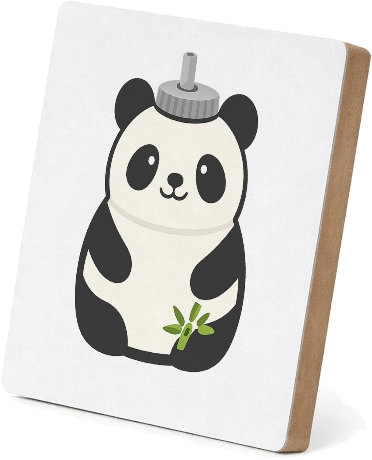 Mr Cadeautjes MDF staande fotolijst 15,2 x 15,2 - design Een vrolijke dier-bidon met dezelfde speelse productpersoonl | cadeau Wit