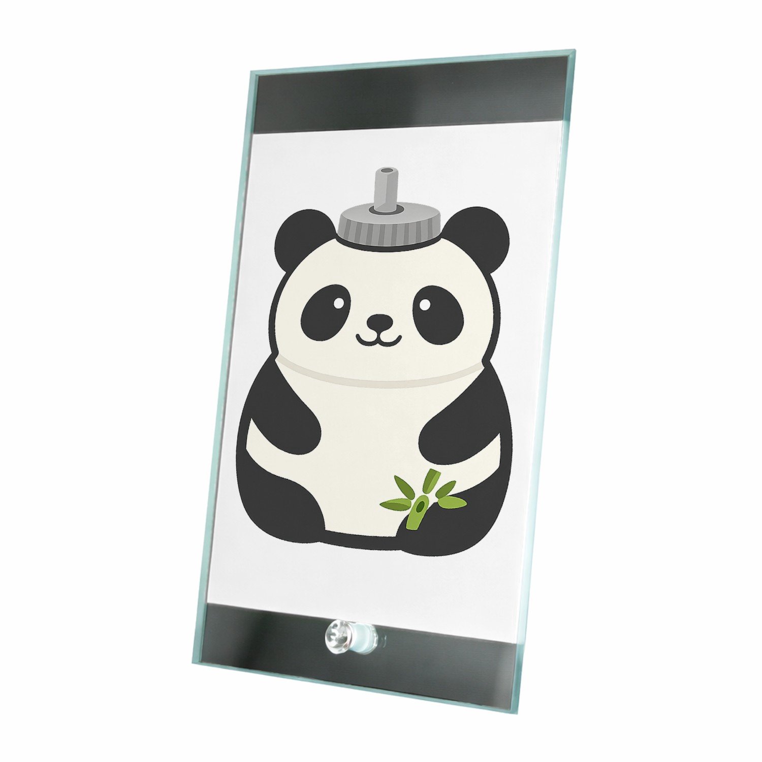 Mr Cadeautjes Glasframe 15 x 23 - design Een vrolijke dier-bidon met dezelfde speelse productpersoonl | cadeau Wit