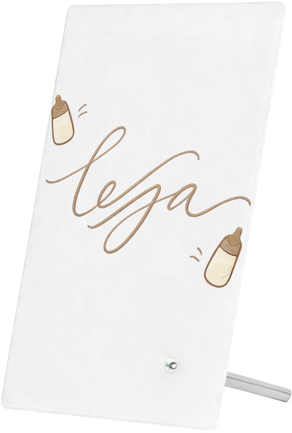Mr Cadeautjes Glasframe 11 x 16 - design Een zachte, minimalistische babyprint met een centrale boods | cadeau Wit