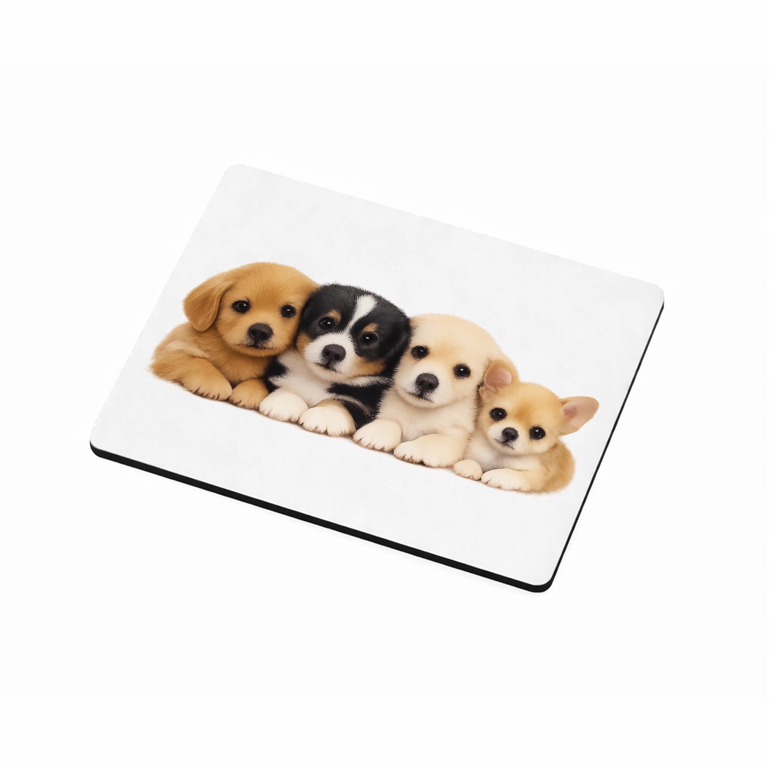 Mr Cadeautjes MDF magnetische fotolijst 9 x 7 - design Een vrolijke, zachte dierenprint met een compacte groep jong | cadeau Wit