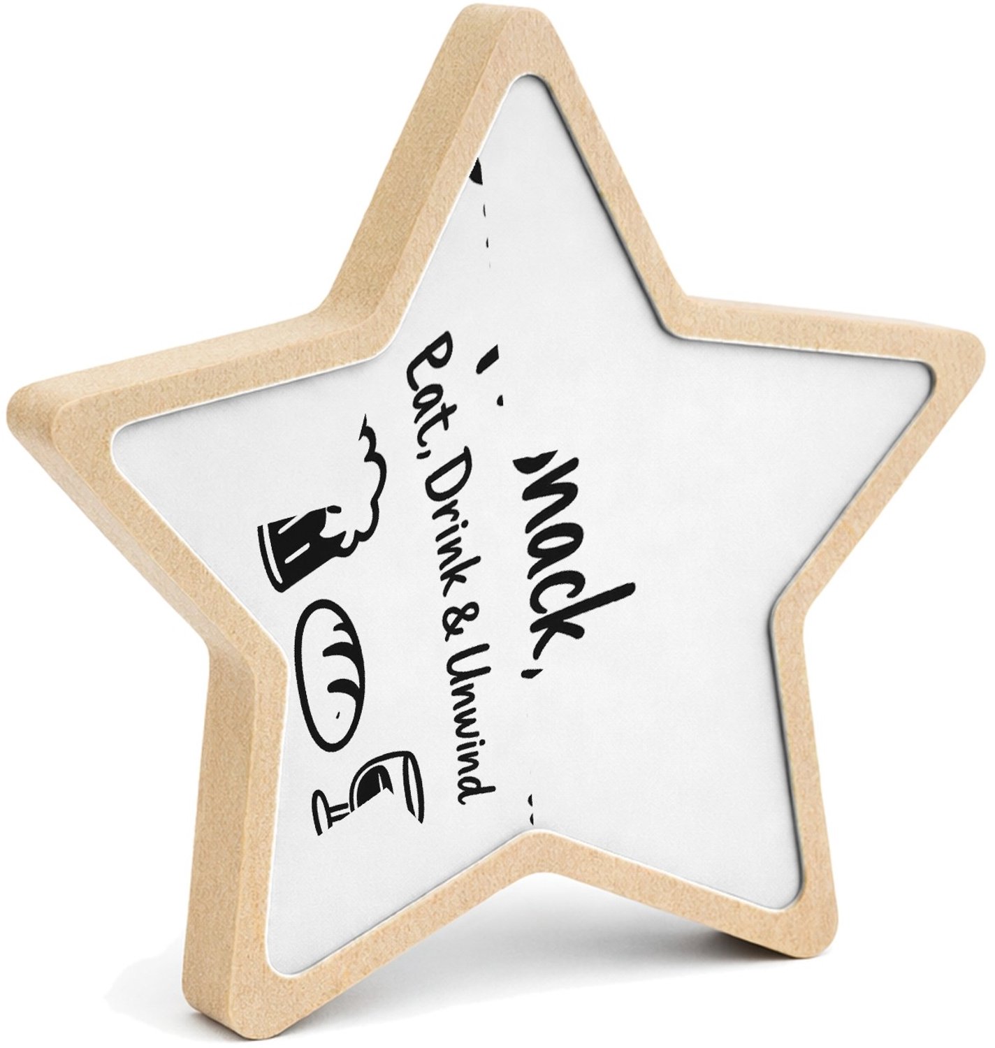 Mr Cadeautjes MDF fotolijst ster 14 x 13,5 - design Minimalistische borrelhumor voor buitenactiviteiten met een | cadeau Wit